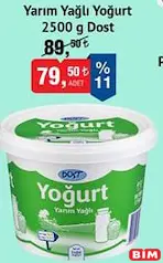 DOST YARIM YAĞLI YOĞURT 2500 G DOST YARIM YAĞLI YOĞURT 2500 G